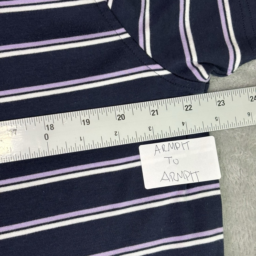 Brooks Brothers Mens‎ Large Slim Fit Performance Polo Navy Striped Supima Cotton - Picture 5 of 9